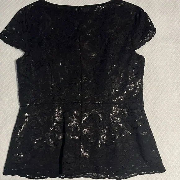 Brooks Brothers Black Peplum Cap Sleeve Blouse - Picture 9 of 13